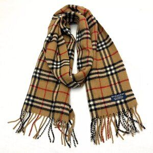 Vintage Burberry 100% Lambswool Nova Check Plaid Scarf